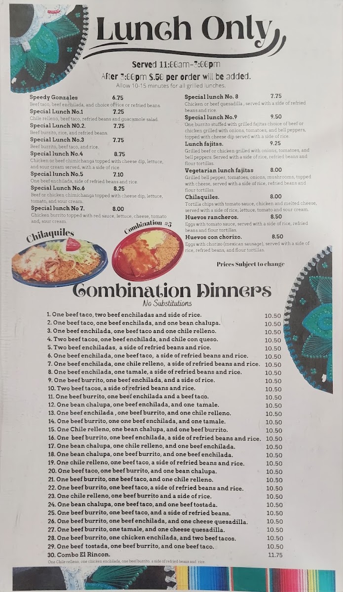 El Rincon Méxican Restaurant Menu 4