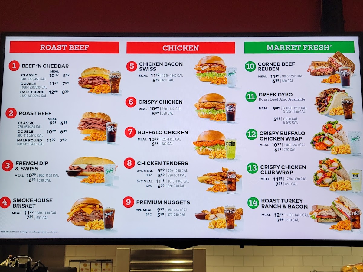 Arby's Menu 1