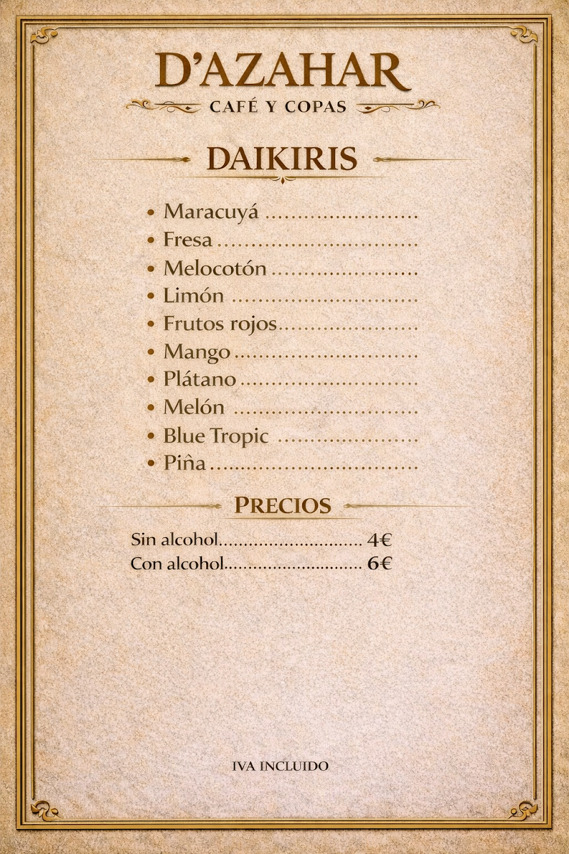 Azahar café Menu 7