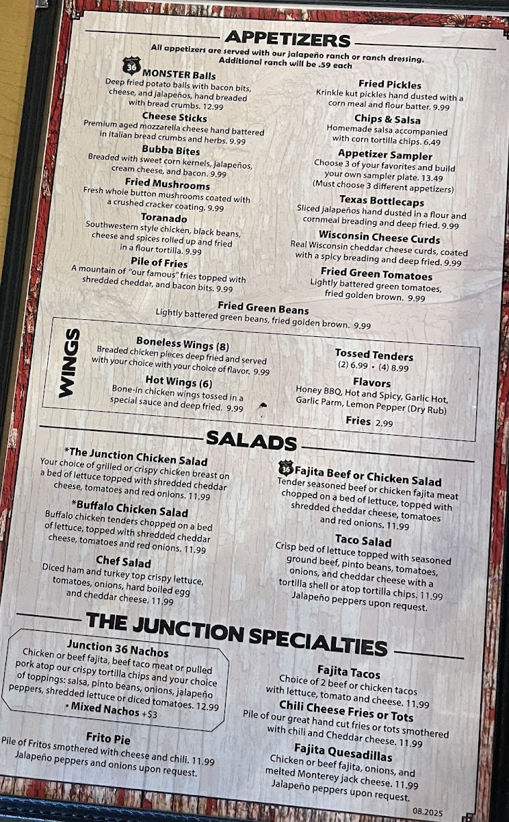 Junction on Route 36 Menu 3