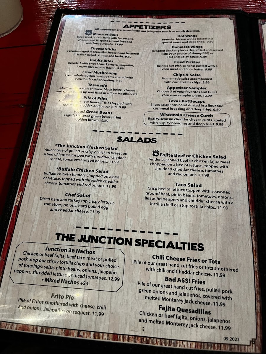 Junction on Route 36 Menu 5