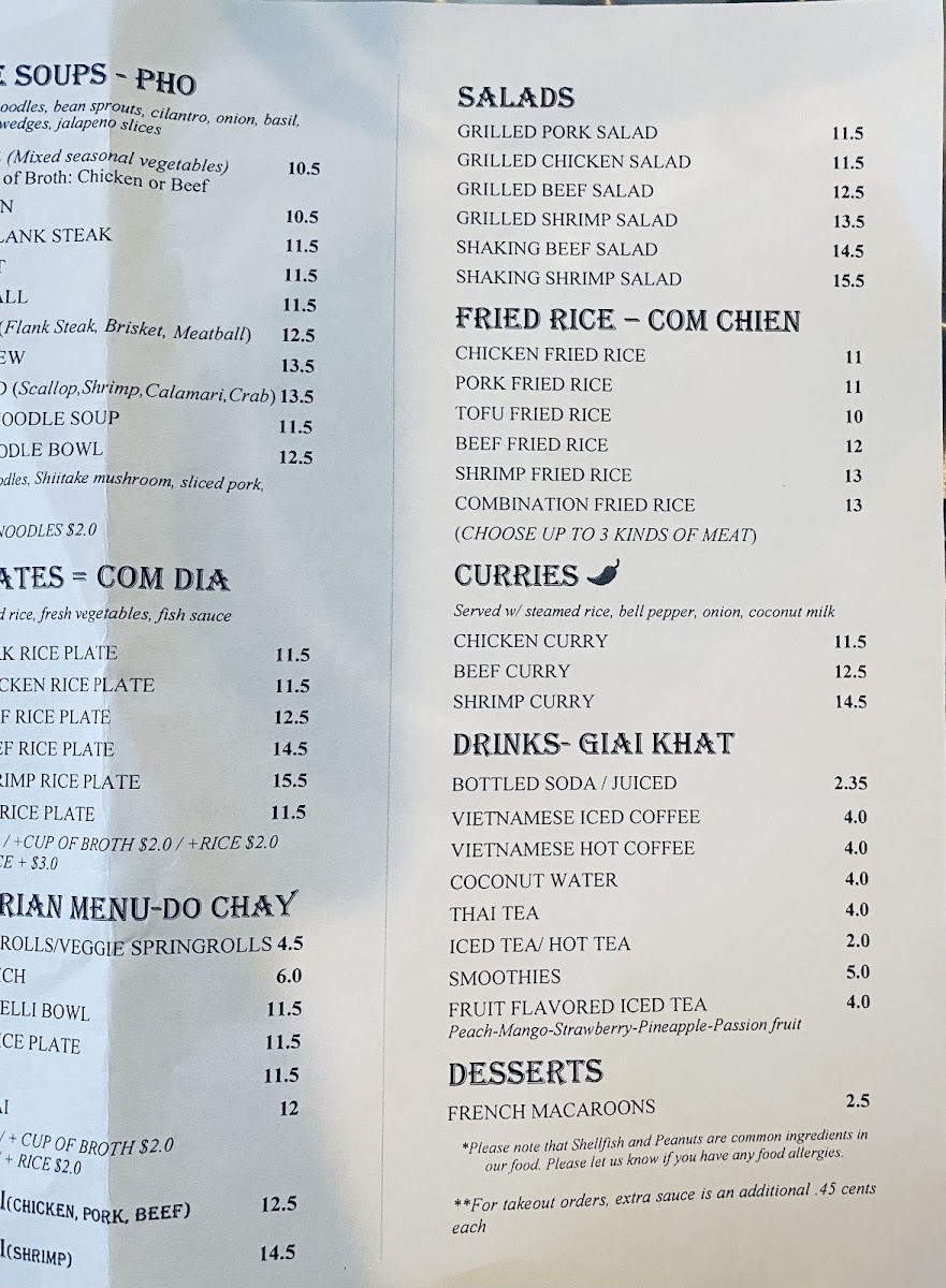 Ba Mien Bistro Menu 2