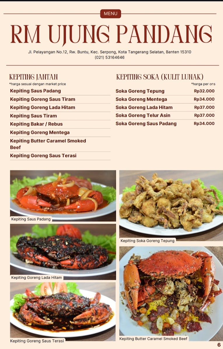 Ujung Pandang Restaurant - Seafood & Grilled Chicken Menu 10