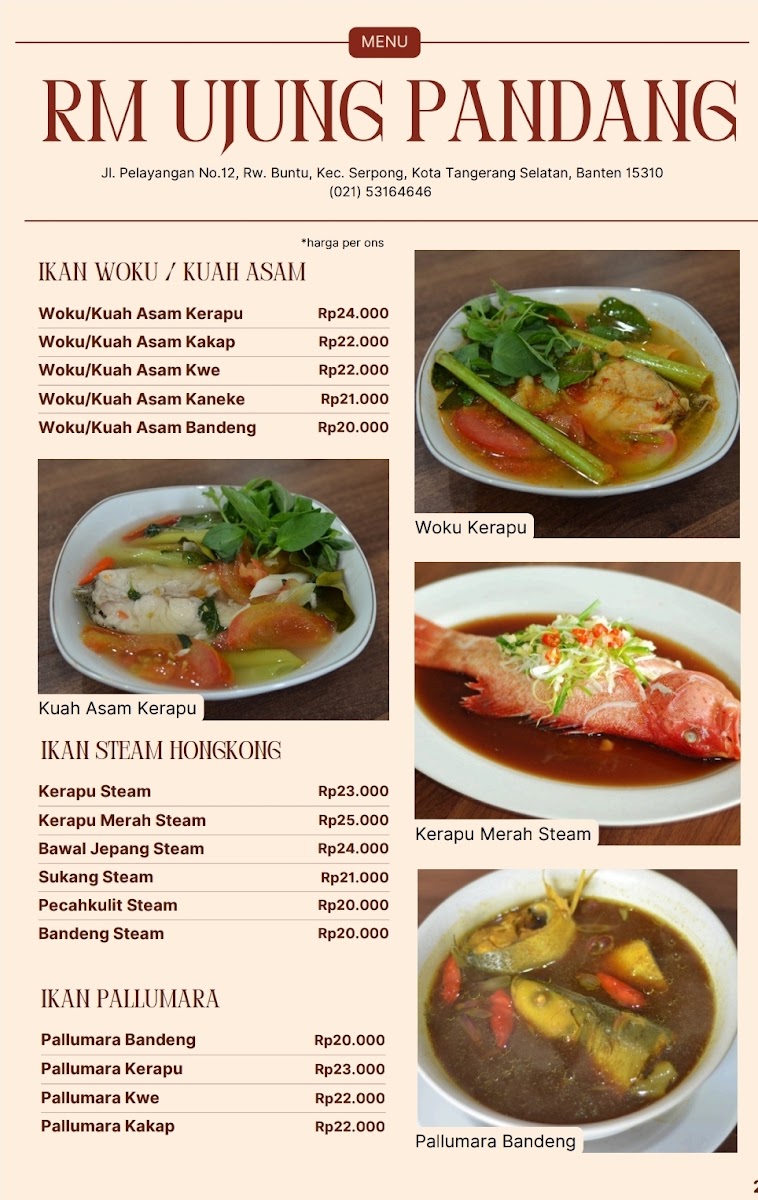 Ujung Pandang Restaurant - Seafood & Grilled Chicken Menu 4