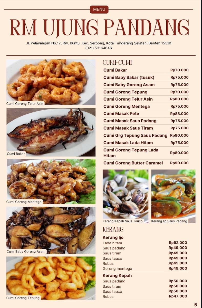 Ujung Pandang Restaurant - Seafood & Grilled Chicken Menu 5