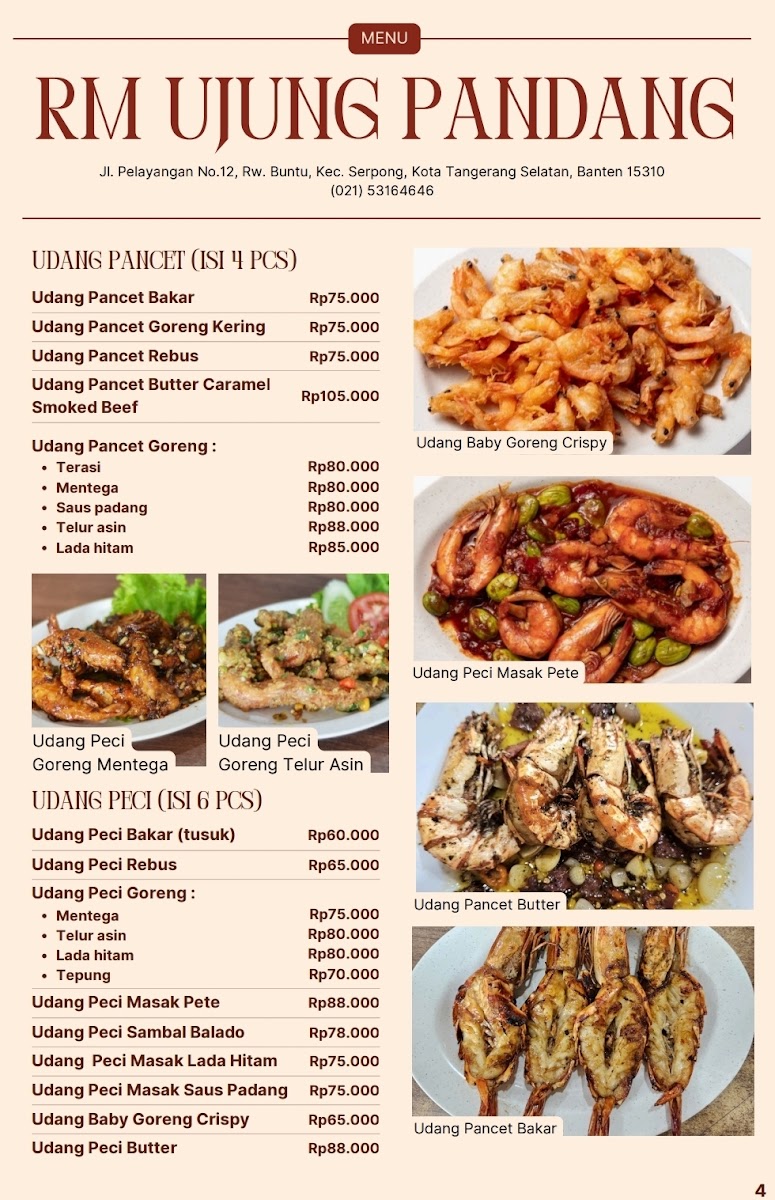 Ujung Pandang Restaurant - Seafood & Grilled Chicken Menu 6