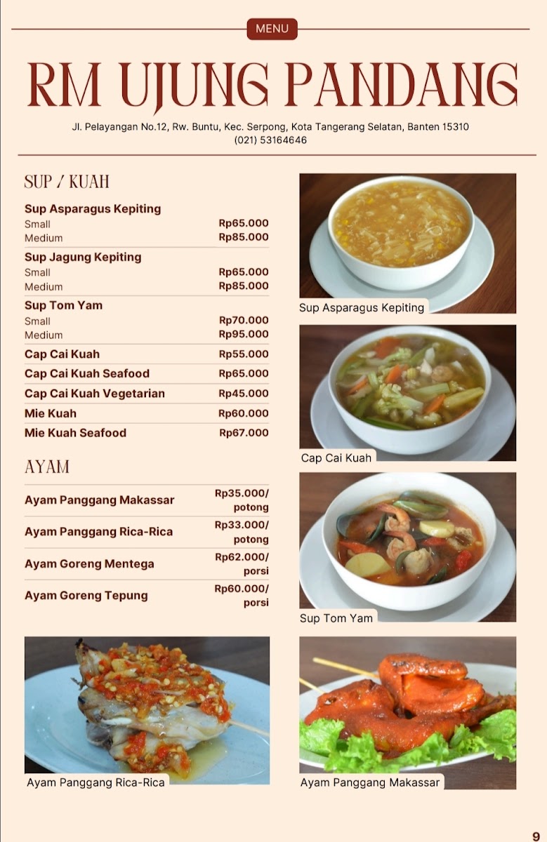 Ujung Pandang Restaurant - Seafood & Grilled Chicken Menu 7
