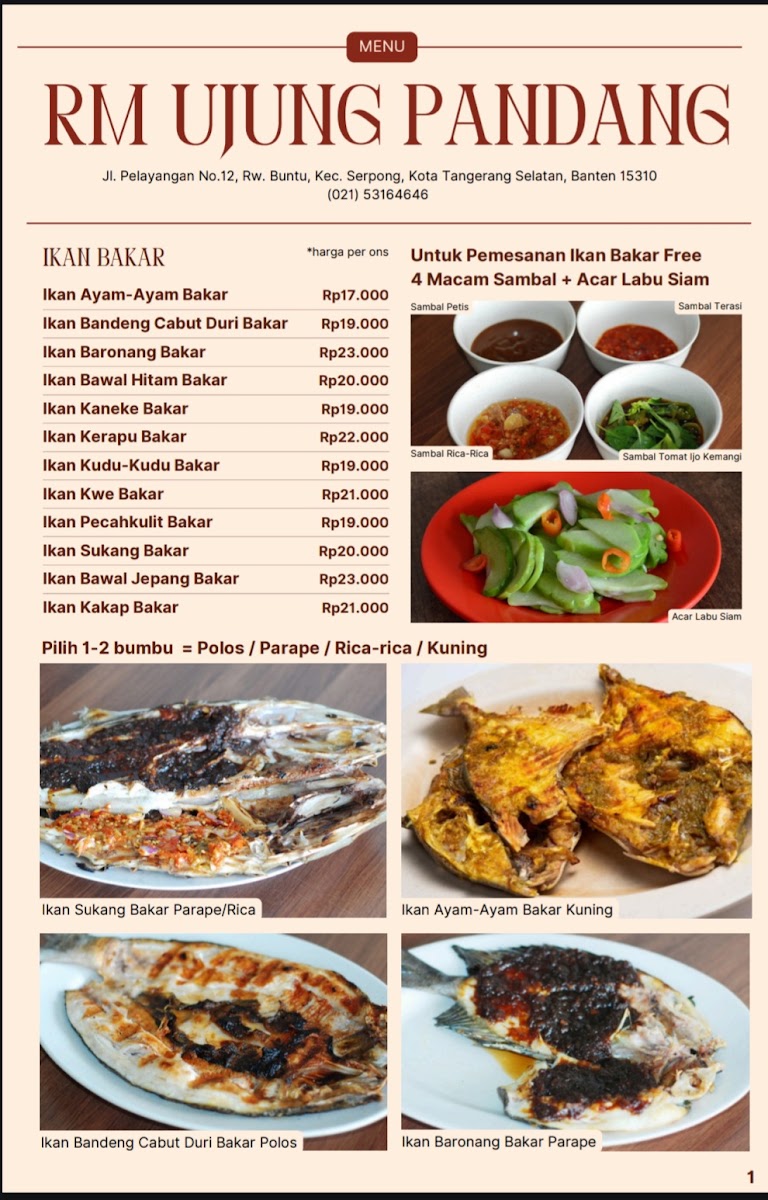 Ujung Pandang Restaurant - Seafood & Grilled Chicken Menu 8