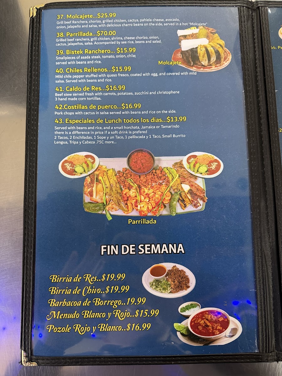 El Zarandeado Menu 5