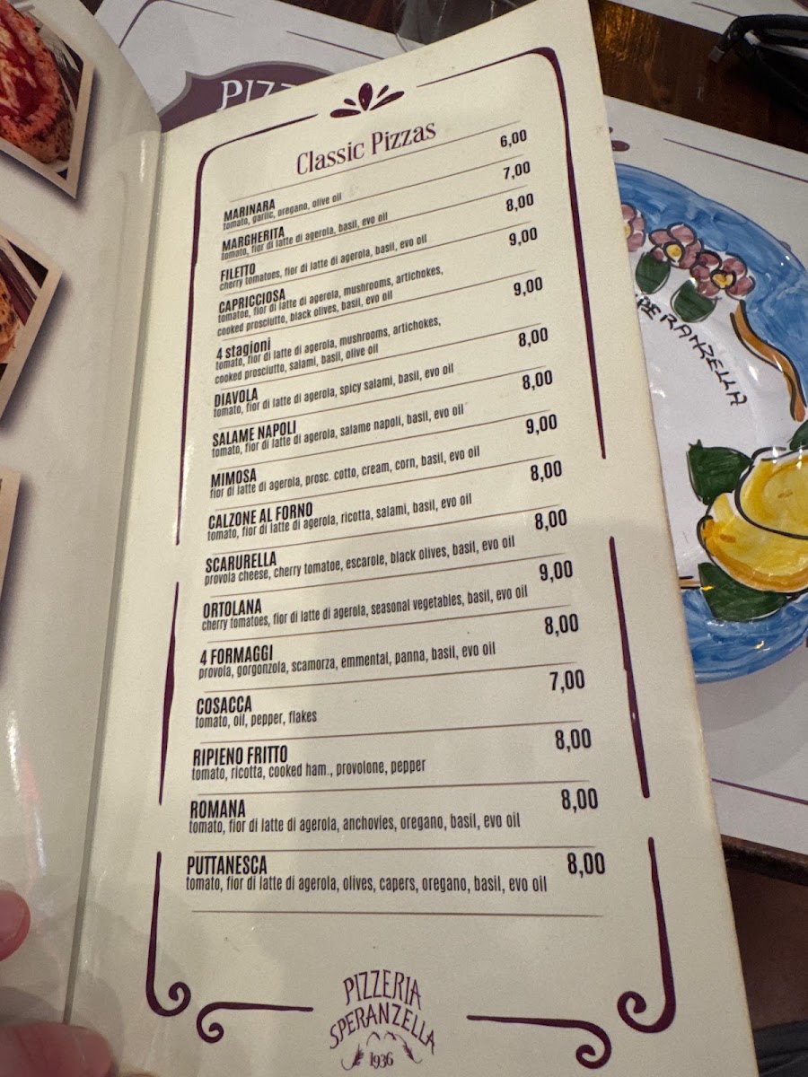 Pizzeria Speranzella Menu 2