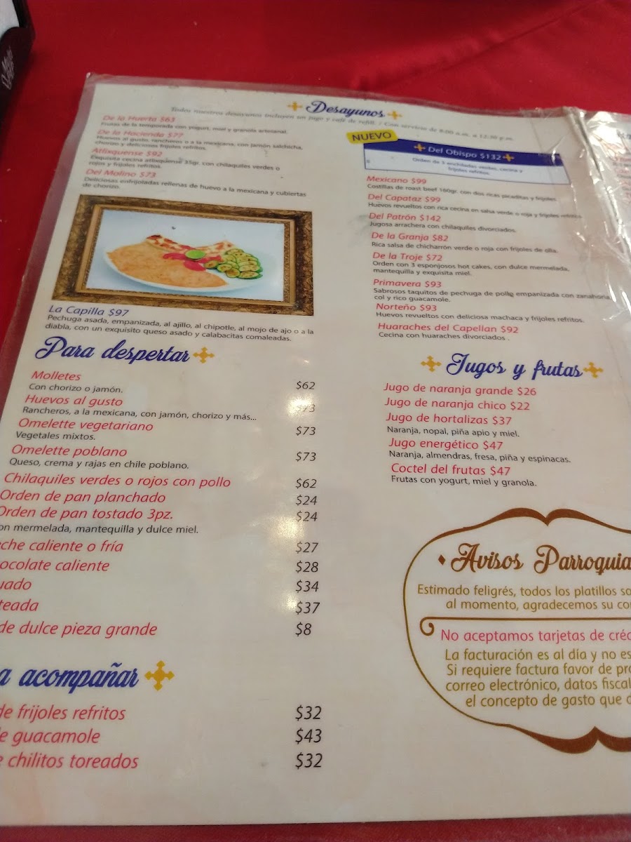 Restaurant La Capilla Menu 1