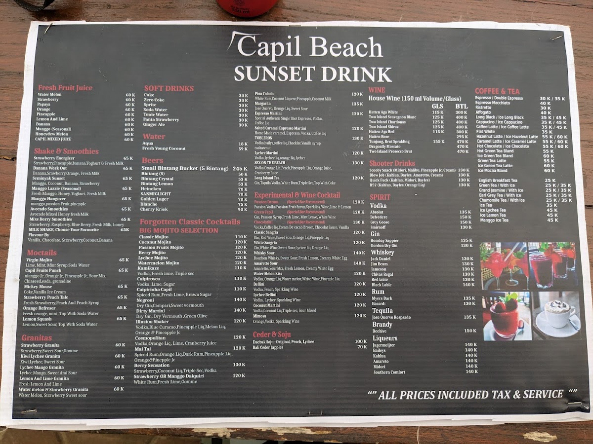 Capil Beach Grill & Bar Menu 1
