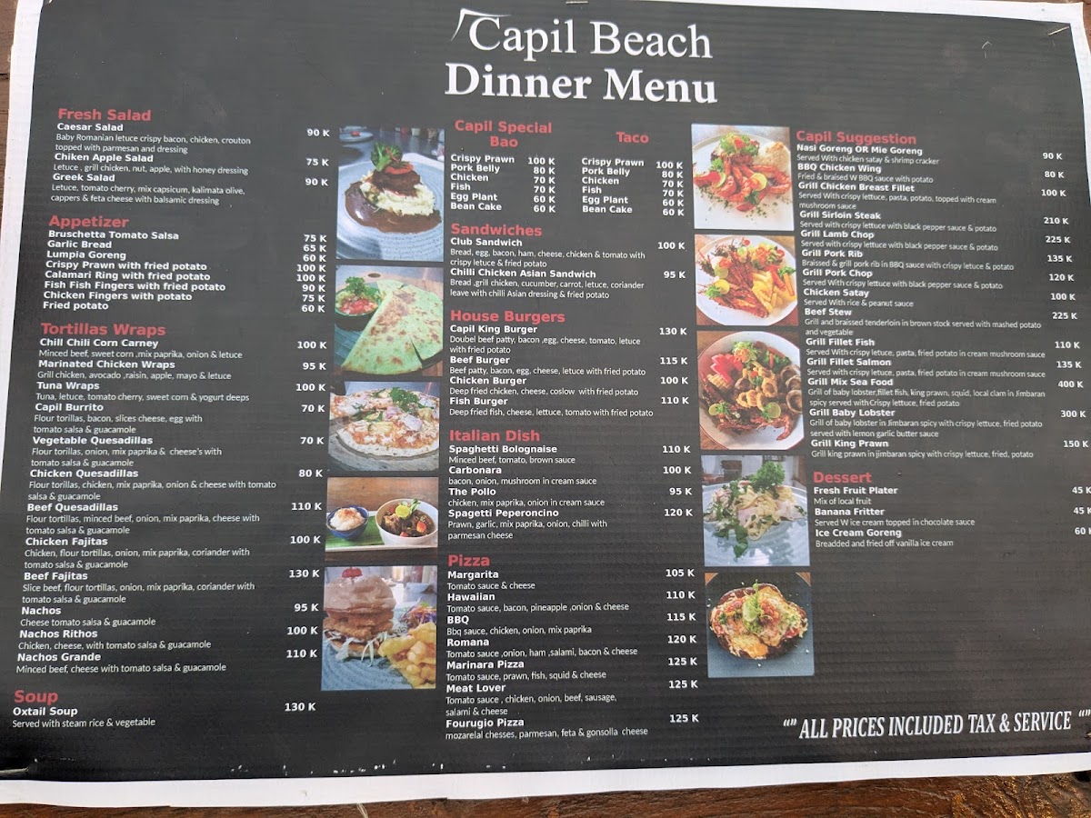 Capil Beach Grill & Bar Menu 2
