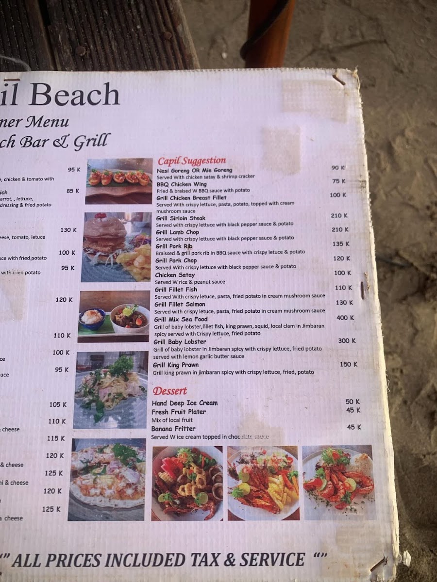 Capil Beach Grill & Bar Menu 3