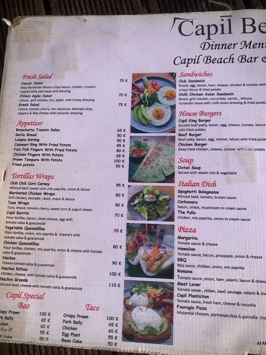 Capil Beach Grill & Bar Menu 5