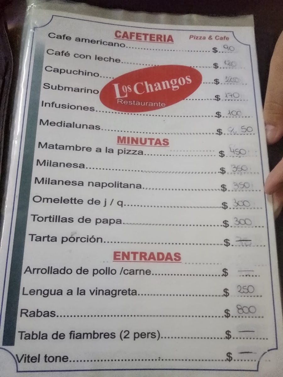 Los Changos Menu 1