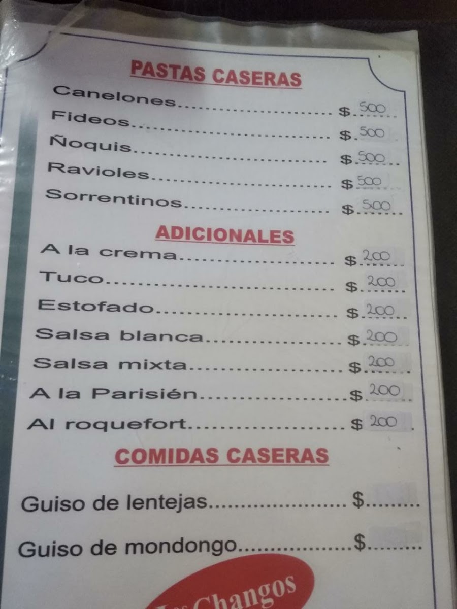 Los Changos Menu 7