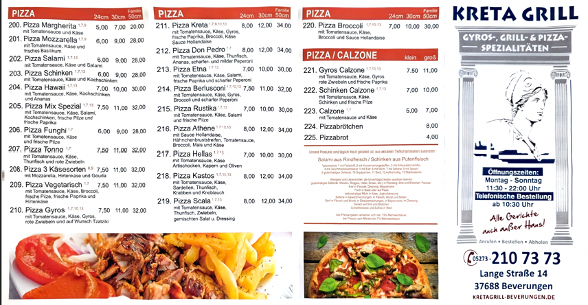 Kreta Grill Beverungen – Griechische Spezialitäten & Gyros Menu 2