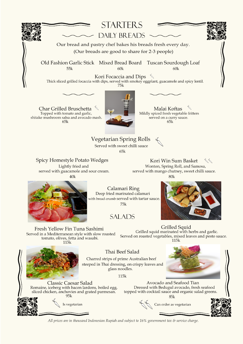 Kori Restaurant & Bar Kuta Menu 4