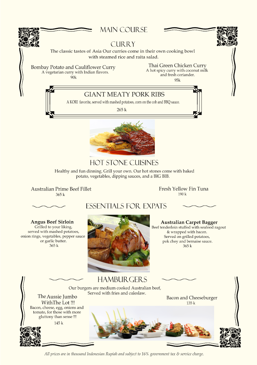 Kori Restaurant & Bar Kuta Menu 5
