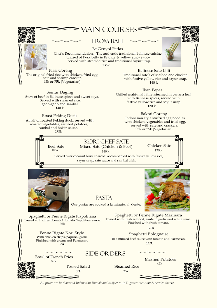 Kori Restaurant & Bar Kuta Menu 6