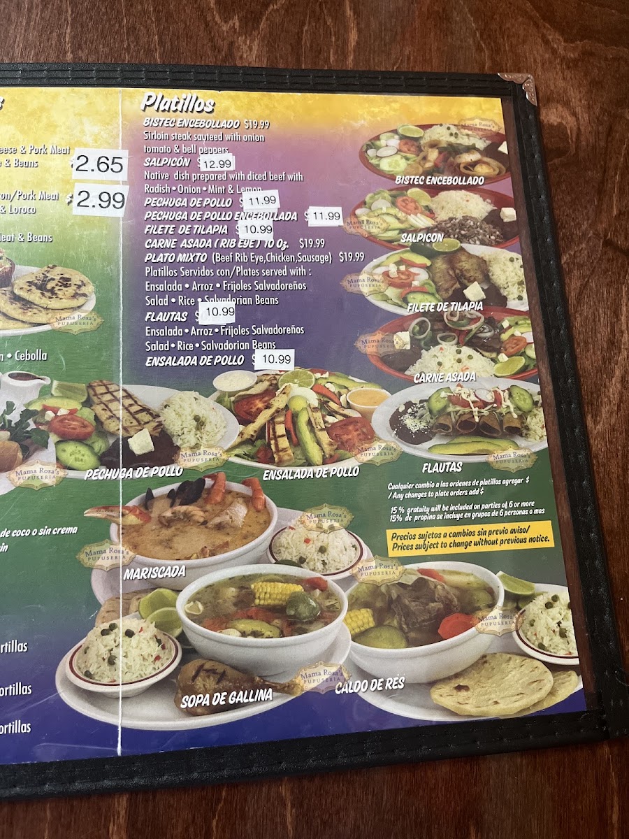 Mama Rosa's Pupuseria Menu 3