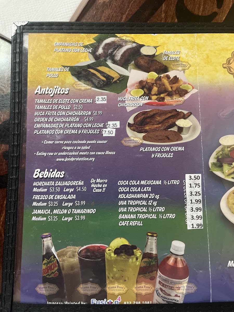 Mama Rosa's Pupuseria Menu 4