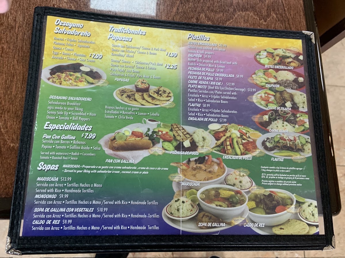 Mama Rosa's Pupuseria Menu 7