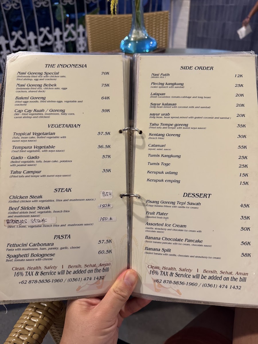 Bebek Tepi Sawah Restaurant Menu 1