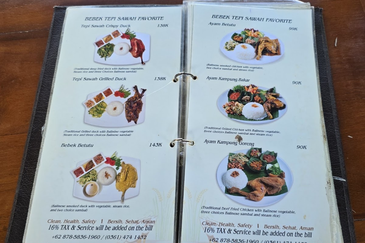 Bebek Tepi Sawah Restaurant Menu 10