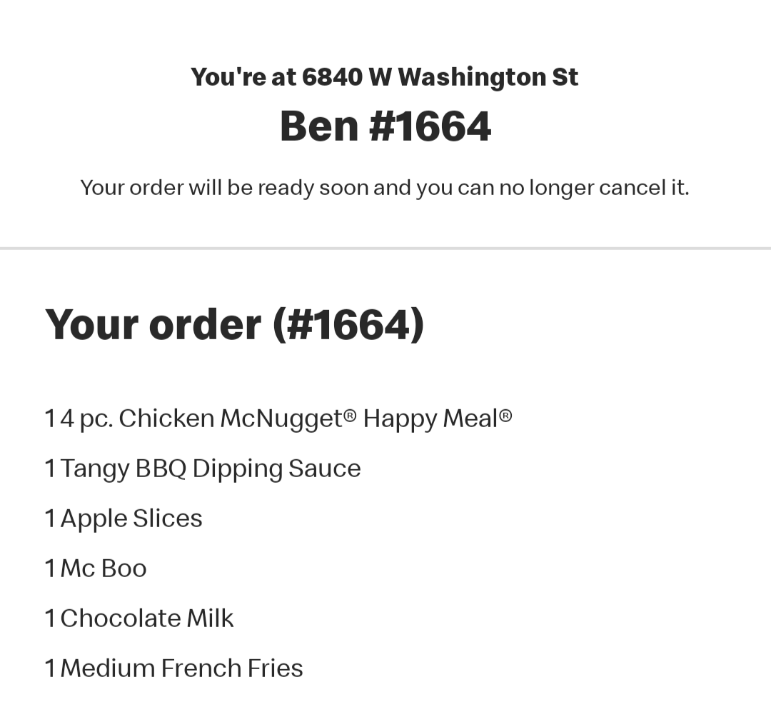 McDonald's Menu 1