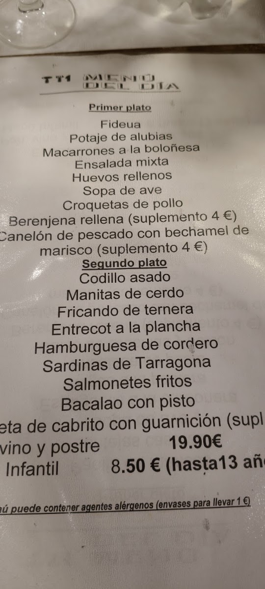 Paioli Menu 5