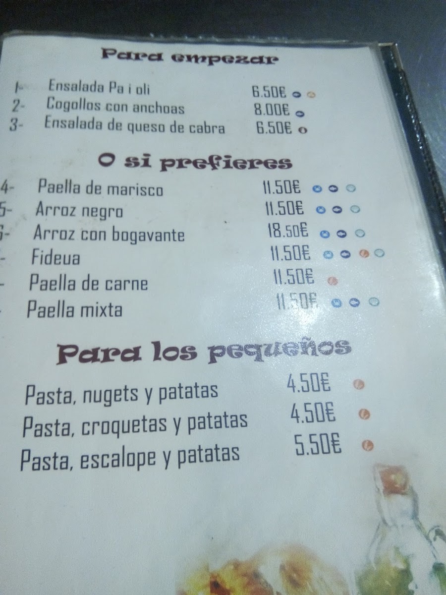 Paioli Menu 9