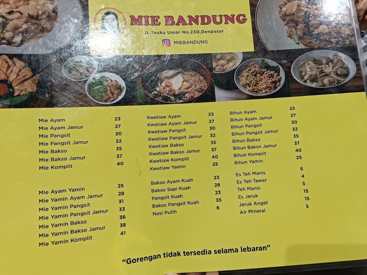 Mie Bandung Menu 3