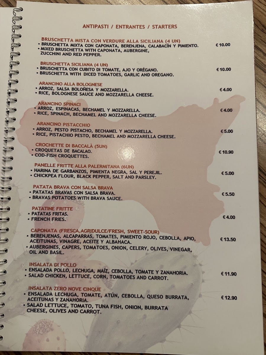 Restaurant Zero Nove Cinque Menu 1