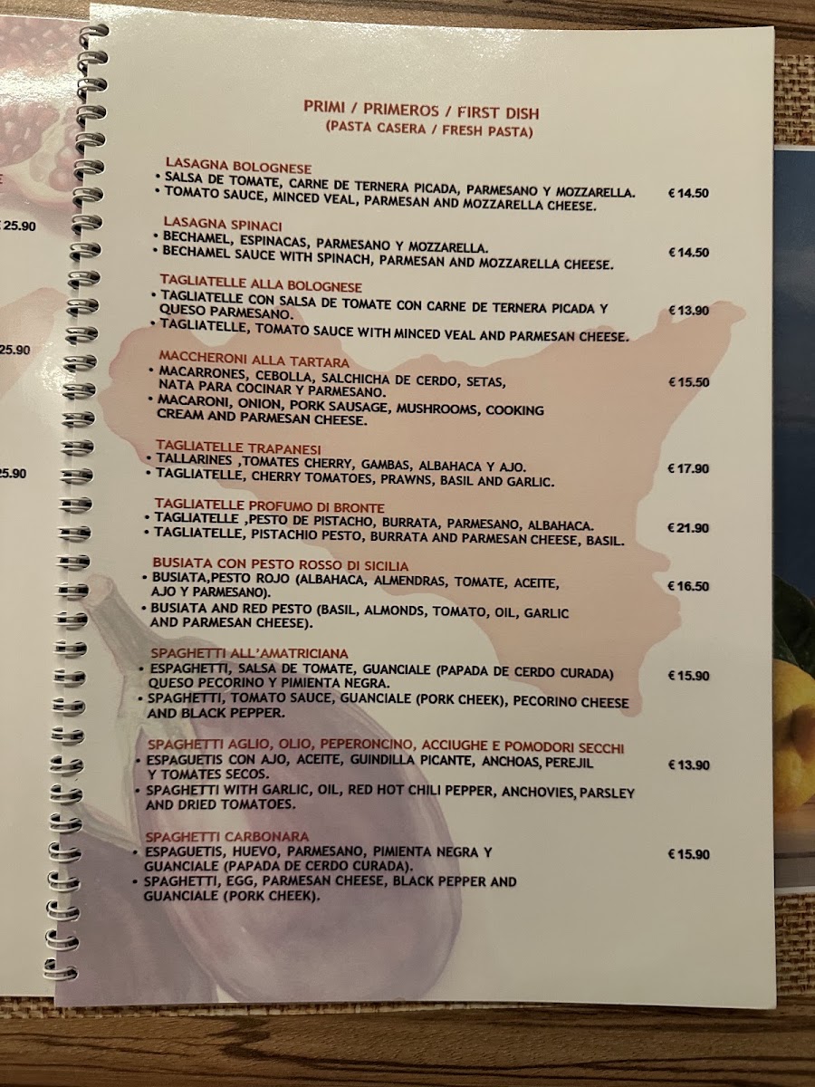 Restaurant Zero Nove Cinque Menu 2