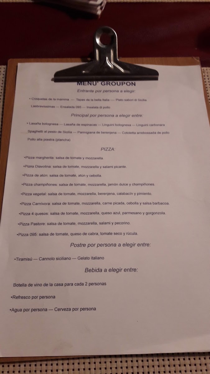 Restaurant Zero Nove Cinque Menu 7