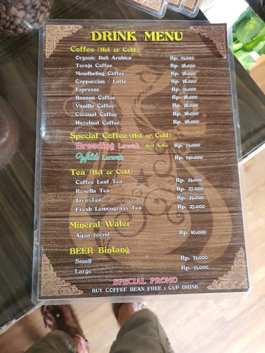 Balistar coffee Menu 2