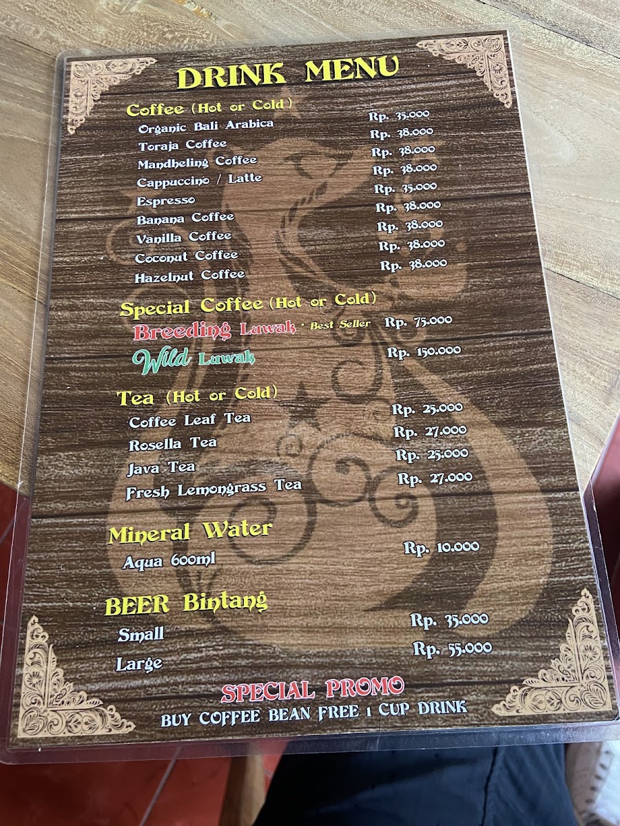 Balistar coffee Menu 5