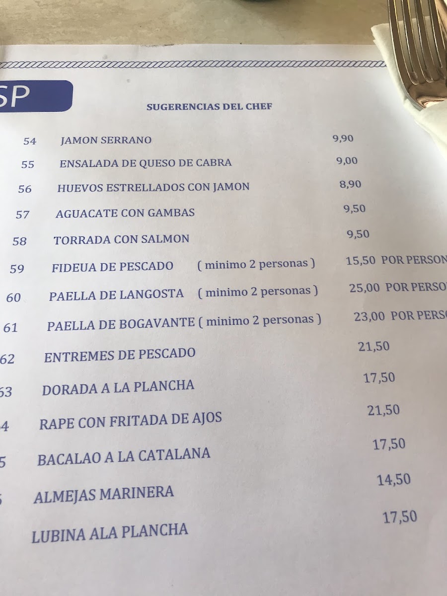 El Racó de Sa Riera Menu 6