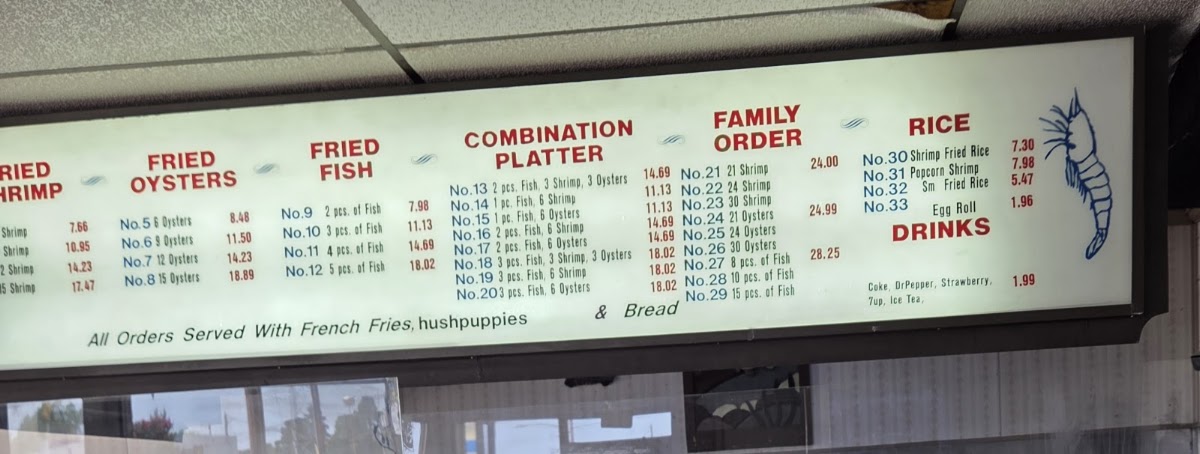 John's Seafood Menu 3
