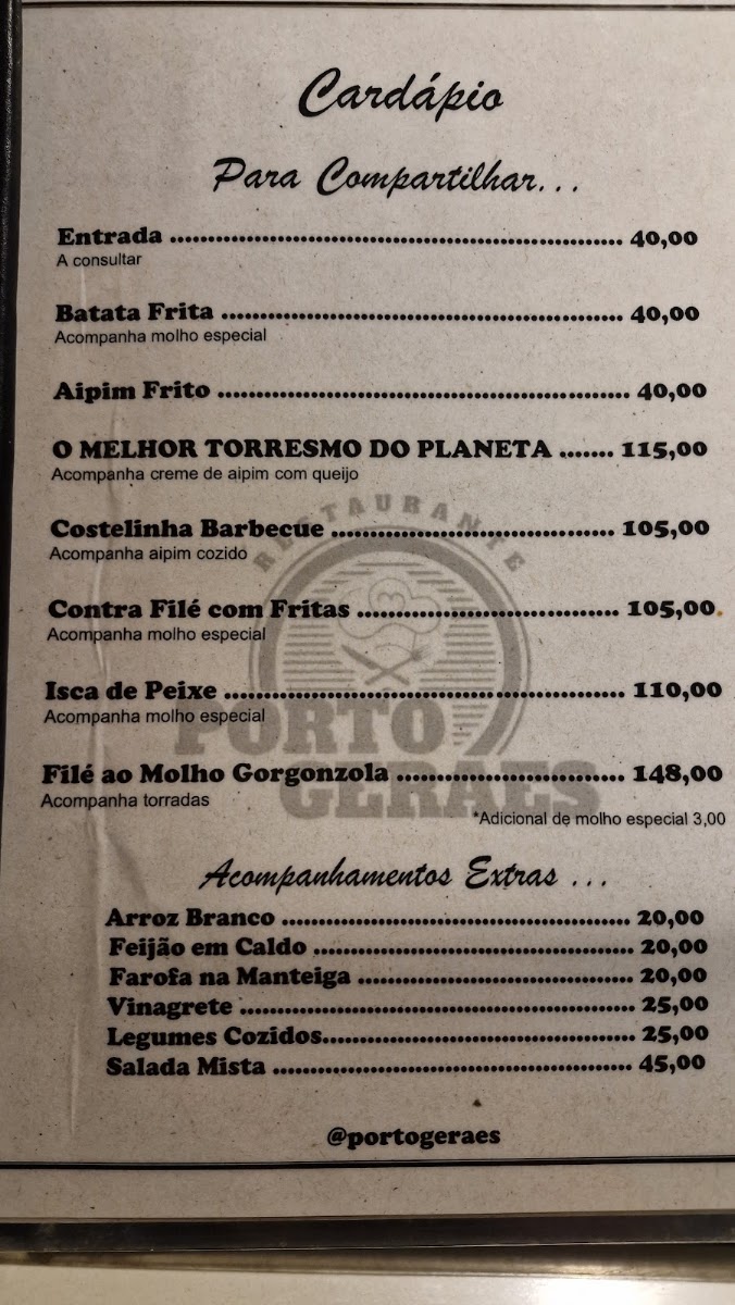 Porto Geraes Restaurante Menu 6