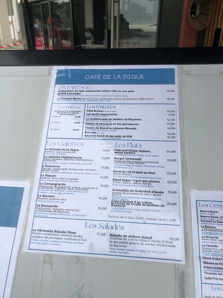 Café de la Digue Menu 7