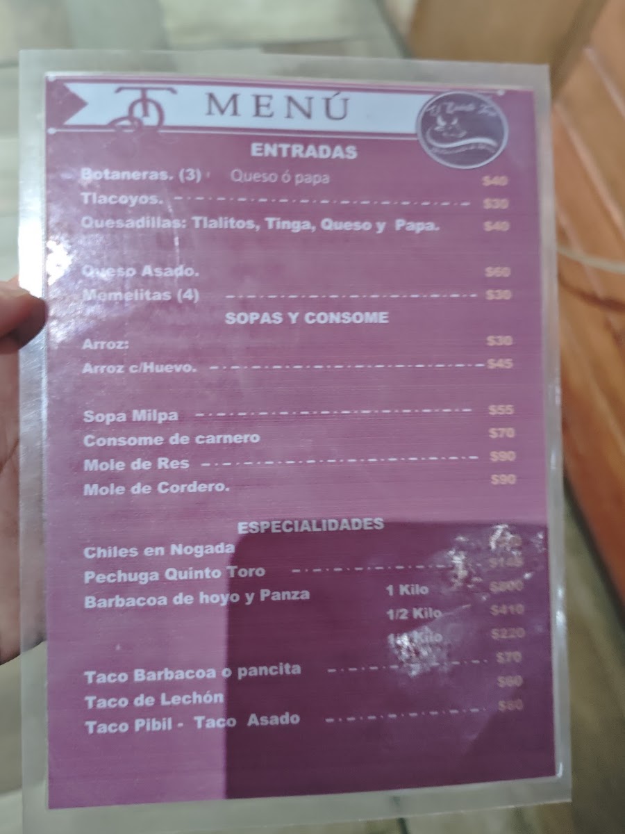 El Quinto Toro Menu 2