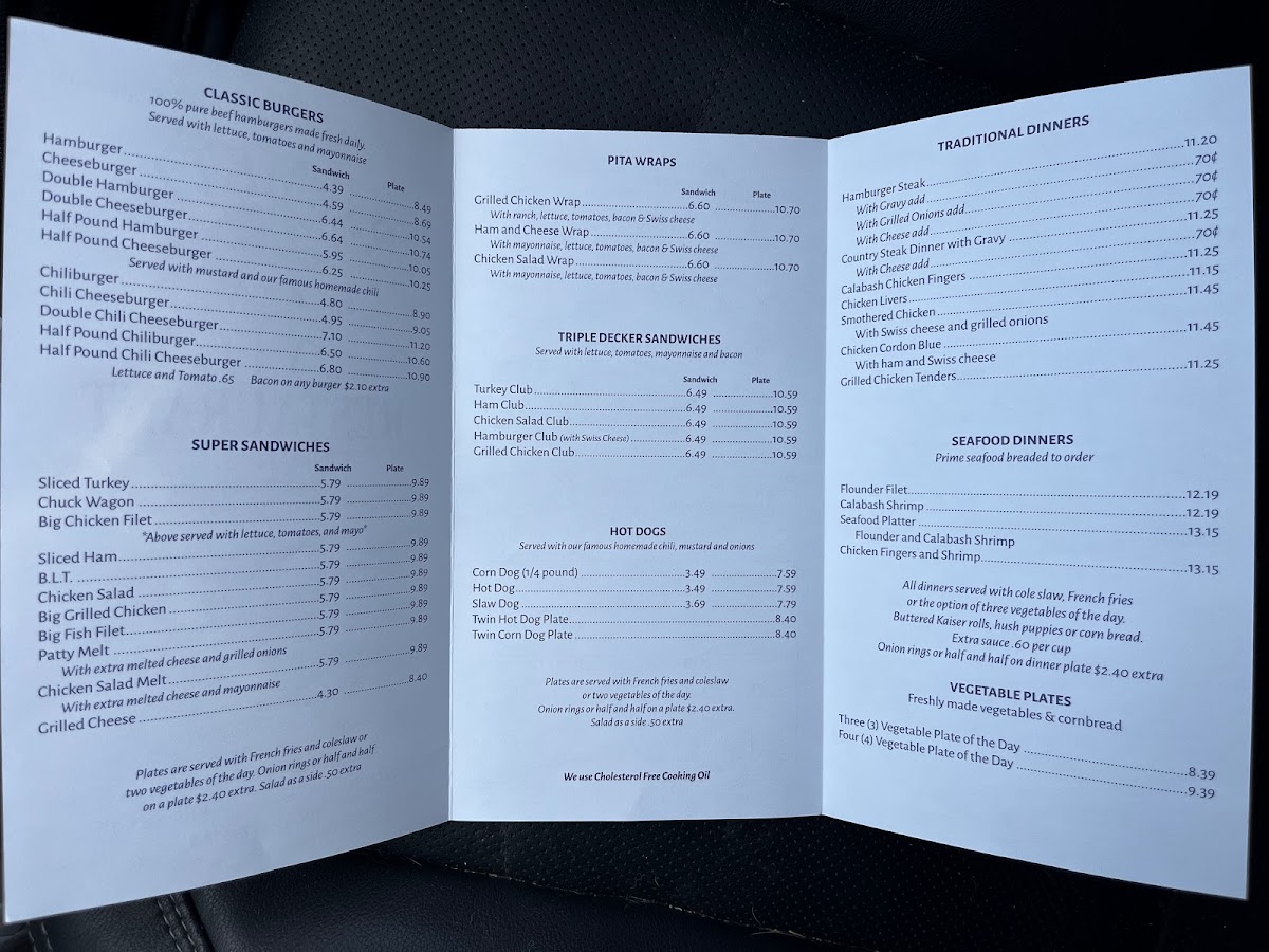 Palmetto Restaurant Menu 1