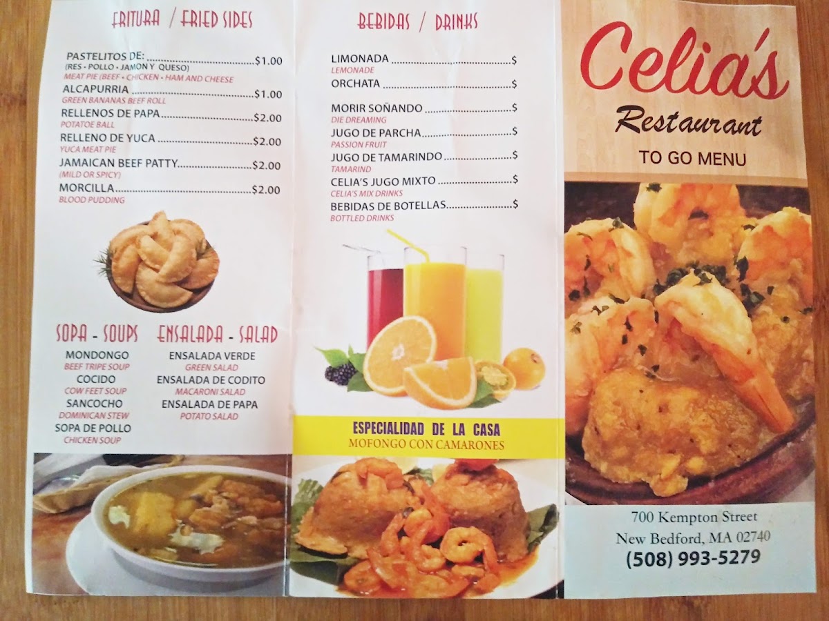 Celia's Restaurant Menu 3
