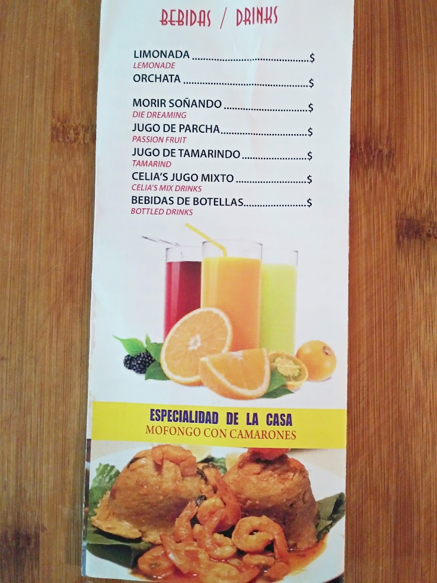 Celia's Restaurant Menu 9