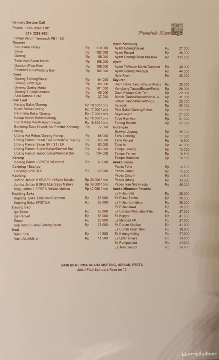 Pondok Kemangi Pluit Menu 9