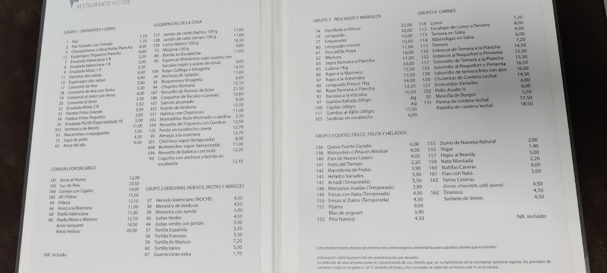 RESTAURANTE VICTOR Menu 8