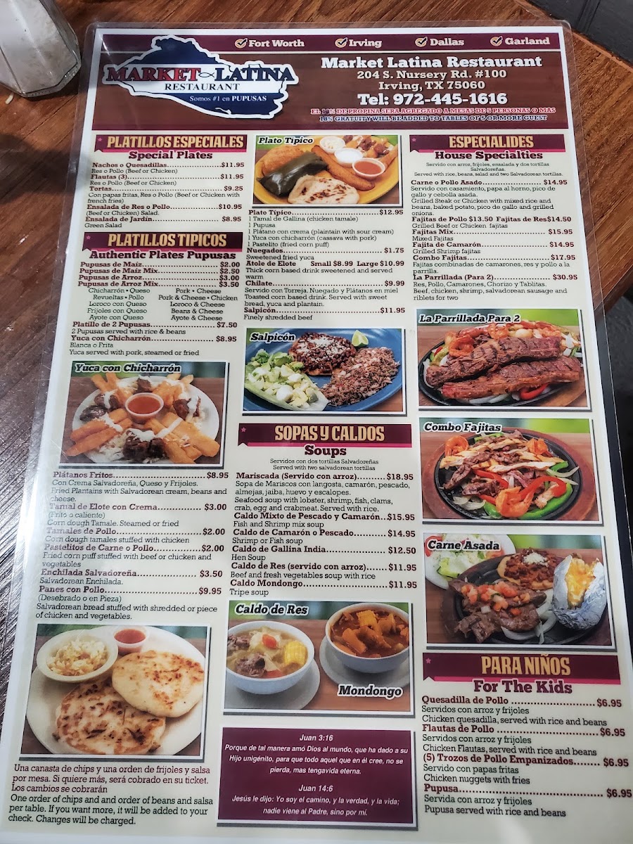 Market Latina Restaurant Menu 1